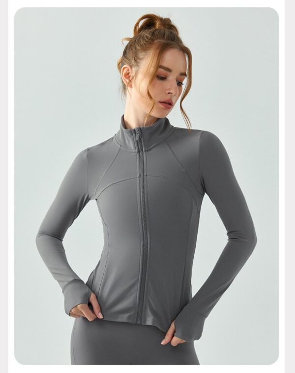 Shacket for Women Fashion Women's Yoga Activewear Zipper Front Sports Tops Long Sleeve Sports Cropped Tops