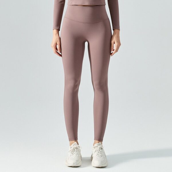 Sticky soft peach hip tight sports and fitness pants high waisted hip lifting thin nude yoga pants women - Image 17