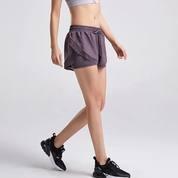 Summer Street Running Shorts Women 2 In 1 Marathon Quick Dry Shorts Gym Fitness Loose Sport Shorts Breathable Yoga Shorts - Image 4
