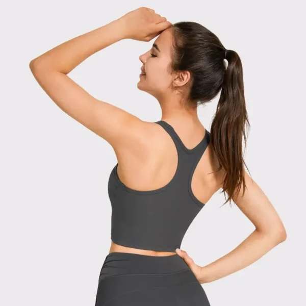 Yoga Top Women Sports Vest Ribbed Underwear Wireless Push Up Vests High Support Running Jogging Gym Fitness Racer Back Tank Tops - Image 2