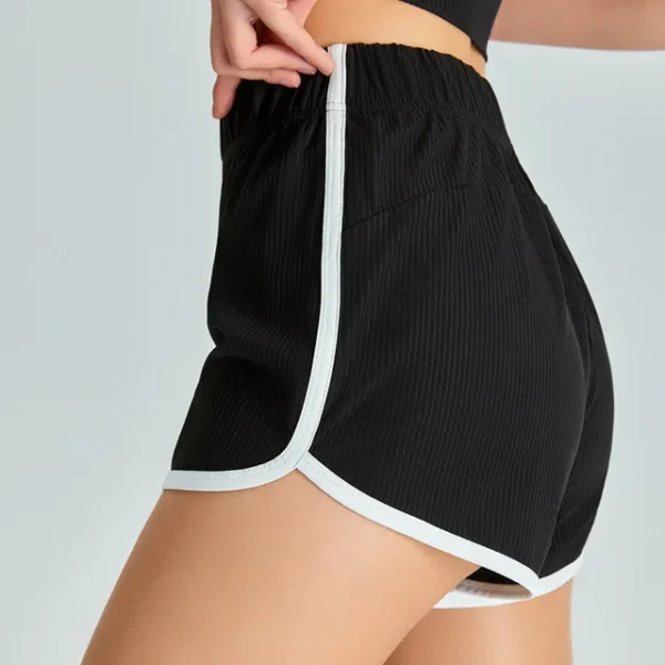 Women High Waist Sports Shorts Contrast Color Slimming Fitness Shorts Running Exercise Quick Dry Gym Yoga Shorts - Image 2