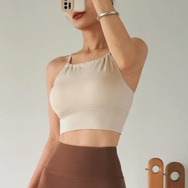 Sports Pleated Vest Sling Without Steel Ring Cross-fixed Beautiful Back with Thin Belt, Hot Girl Can Wear Vest Outside. - Image 4