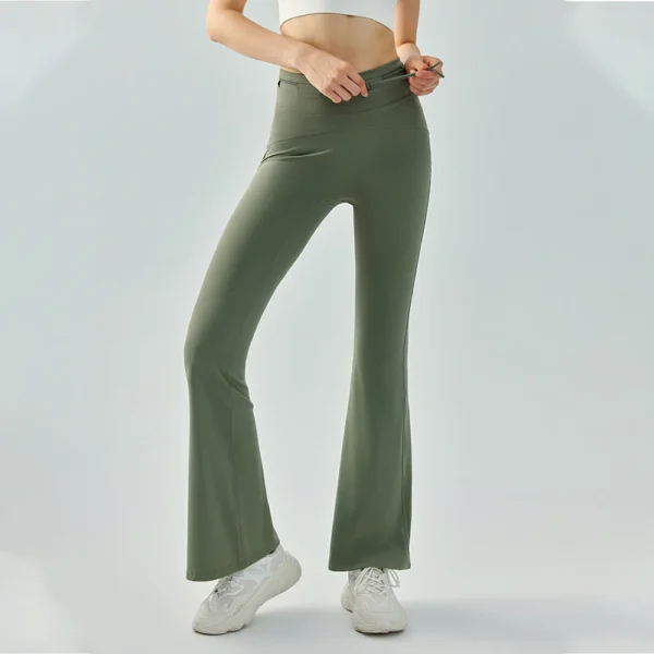 Women Flared Pants Push Up Fitness Leggings Summer Tights Elastic Gym Sportswear Workout Clothing Yoga Bell-bottoms - Image 6