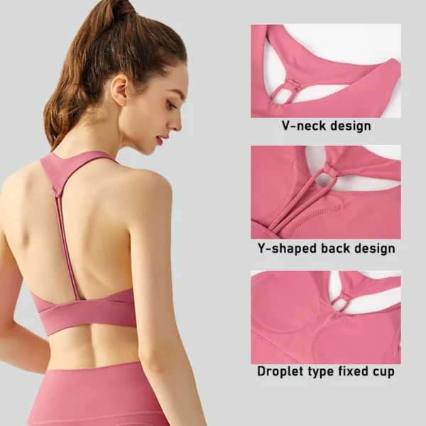 One Piece Water Drop Cup Yoga Vest For Women Slim Fit And Beautiful Back Outdoor Running Fitness Sports Vest - Image 4