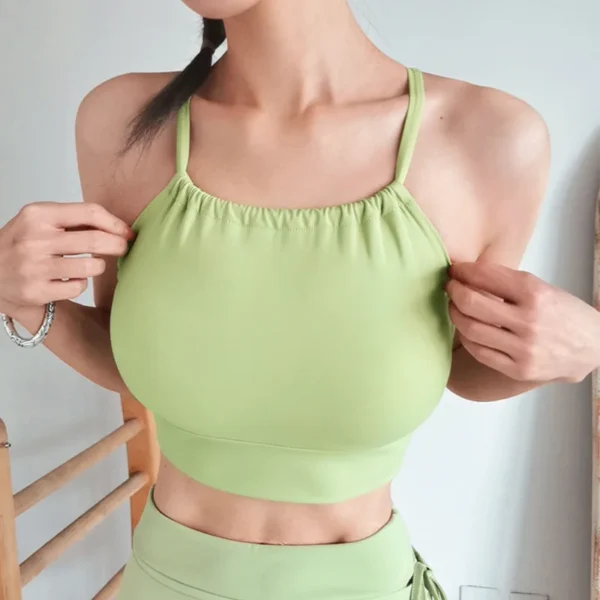 Sports Pleated Vest Sling Without Steel Ring Cross-fixed Beautiful Back with Thin Belt, Hot Girl Can Wear Vest Outside. - Image 3