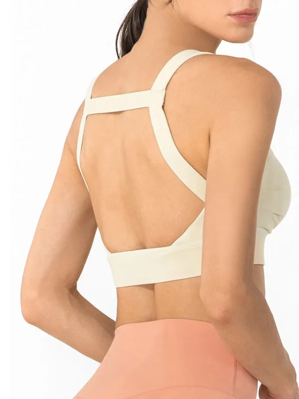 High Support Square Neck Padded Sport Vest Women Shock Absorber Open Back Fitness Underwear Running Yoga Vest Gym Crop Tank Vest - Image 5