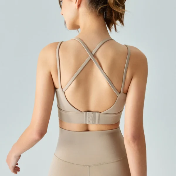 Thin Shoulder Strap Yoga Vest Sexy Back Women Sports Top Push Up Gym Workout Clothes Underwear Fitness Sportswear - Image 6