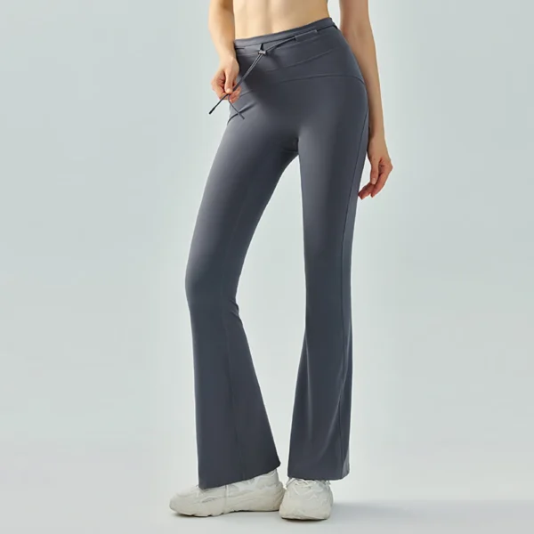 Women Flared Pants Push Up Fitness Leggings Summer Tights Elastic Gym Sportswear Workout Clothing Yoga Bell-bottoms - Image 3