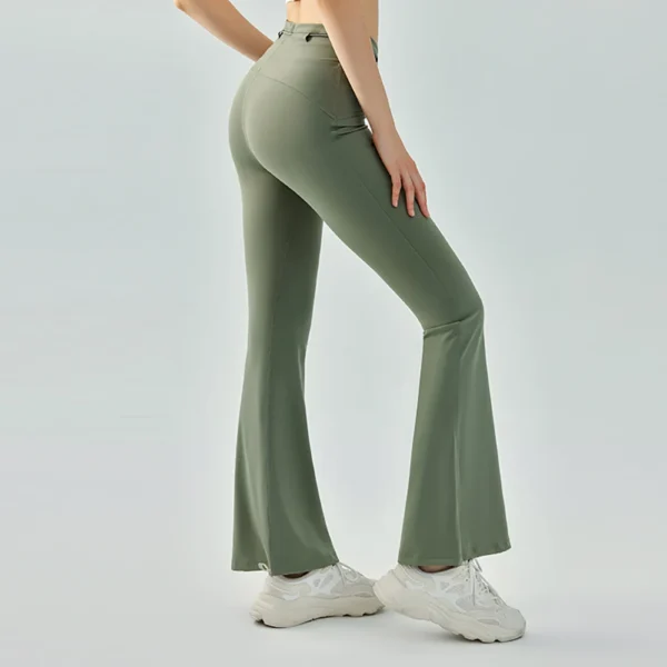 Women Flared Pants Push Up Fitness Leggings Summer Tights Elastic Gym Sportswear Workout Clothing Yoga Bell-bottoms - Image 5
