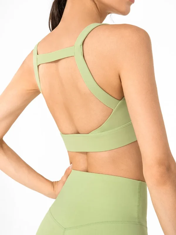 High Support Square Neck Padded Sport Vest Women Shock Absorber Open Back Fitness Underwear Running Yoga Vest Gym Crop Tank Vest - Image 2