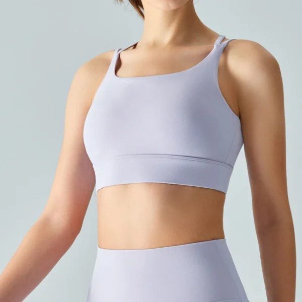 Thin Shoulder Strap Yoga Vest Sexy Back Women Sports Top Push Up Gym Workout Clothes Underwear Fitness Sportswear - Image 2
